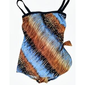 Maxine of Hollywood Bandeau Sarong Bathing Suit Size Medium